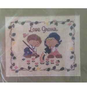 Vintage | Office | The Bumpkins Love Grows Vintage Counted Cross Stitch ...